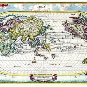 Navigationes Precipae Europorum ad Exteras Nationes; Navigational Map of the World by Heinrich Scherer - Art Print