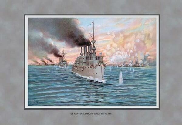 Navy Battle of Manila by Werner - Art Print