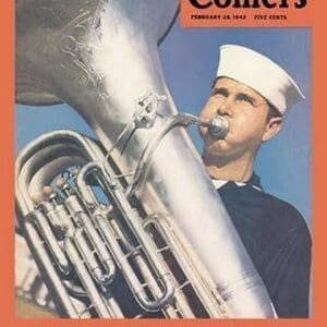 Navy Tuba Player by Colliers - Art Print