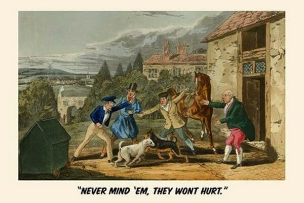 Never Mind'em They won't hurt by Henry Alken - Art Print