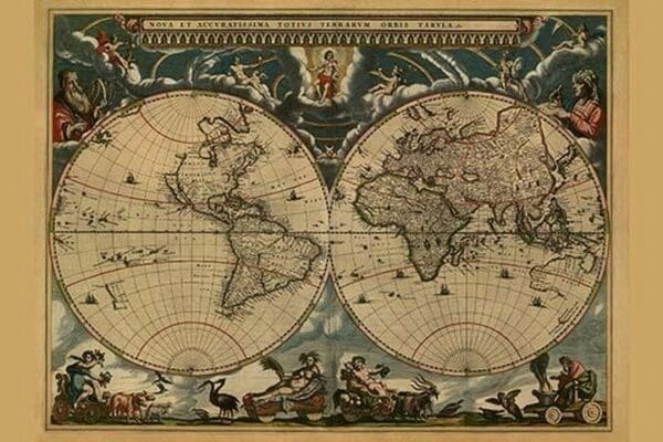 New & Accurate Map of the World by J. Blaeu - Art Print