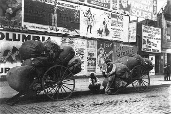 New York Rag Carts by Elizabeth Alice Austen - Art Print