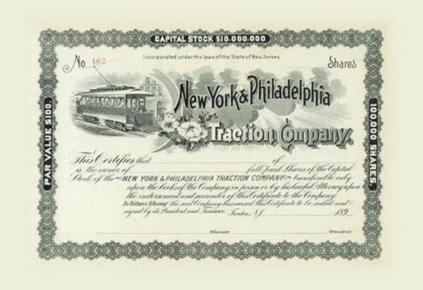 New York and Philadelphia Traction Company by FREE LIBRARY OF PHILADELPHIA - Art Print