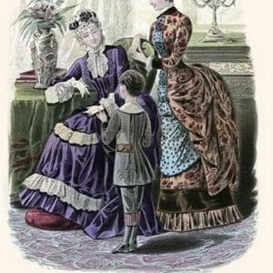 Newest French Fashions - 1884 by Warren 2 - Art Print