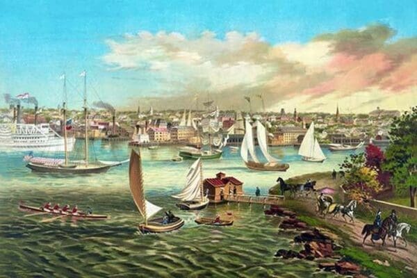 Newport Ship Chandlers by F. Gleason - Art Print