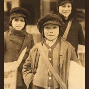 Newsboys by Lewis Wickes Hine - Art Print