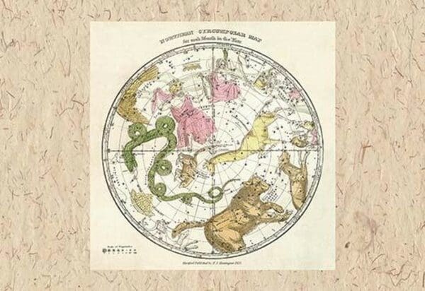 Northern Circumpolar Map by W. G. Evans - Art Print