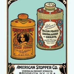 Nyal's Talcum Baby Powder and Palmer Talcum Powder Sandalwood de Oriente - Art Print