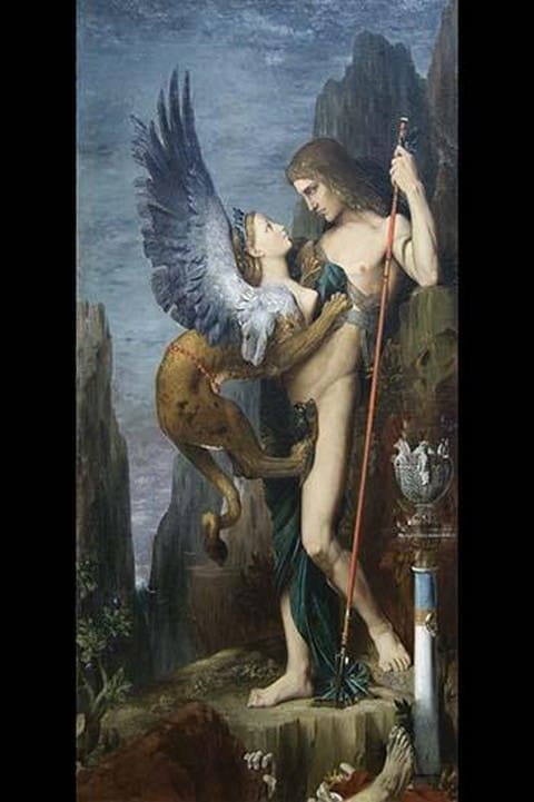 Oedipus & The Sphinx by Gustav Moreau - Art Print