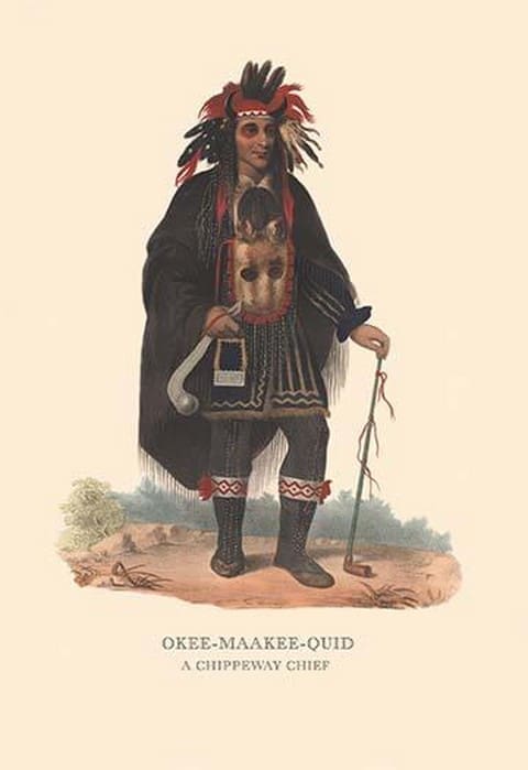 Okee-Maakee-Quid (A Chippewah Chief) by Mckenney & Hall - Art Print