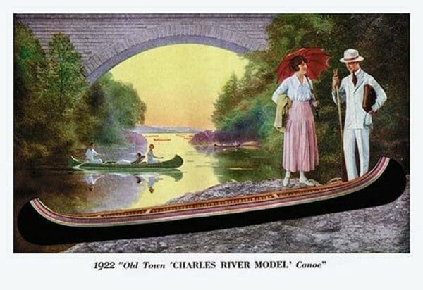 Old Town 'Charles River' Model Canoe - 1922 - Art Print