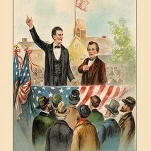 On the Stump with Douglas (Abe Lincoln) by Harriet Putnam - Art Print