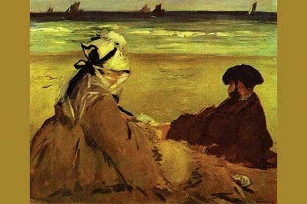 On the beach by Eduard Manet - Art Print