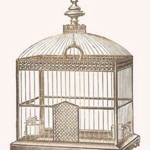 Ornate Black Bird Cage B - Art Print