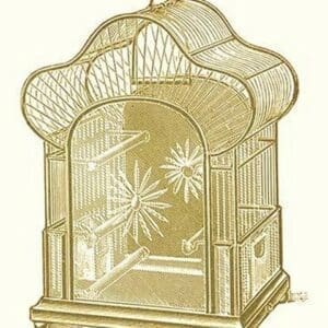 Ornate Black Bird Cage D - Art Print