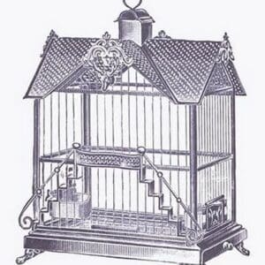 Ornate Blue Bird Cage I - Art Print