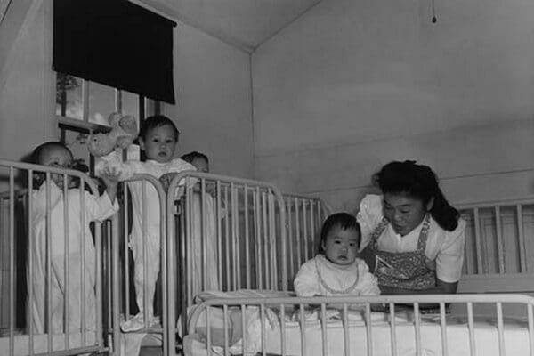 Orphanage nurse by Ansel Adams - Art Print