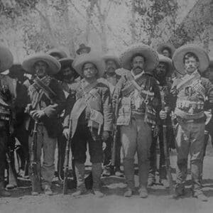 Pancho Villa & staff - Art Print