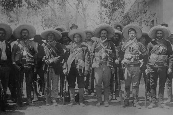 Pancho Villa & staff - Art Print