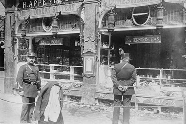 Parisian Police Look at German Shops Ransacked by Mob - Art Print