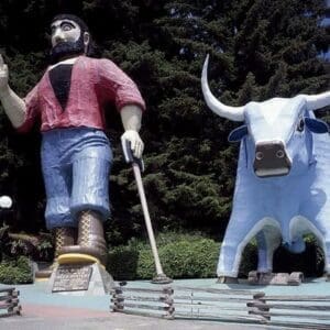 Paul Bunyan and his faithful blue ox