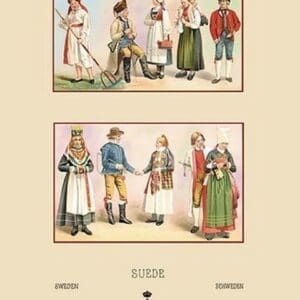 Peasant Fashions of Sweden and Norway by Auguste Racinet - Art Print