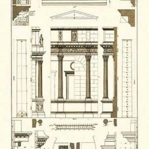 Pediment of Temple at Assisi by J. Buhlmann - Art Print