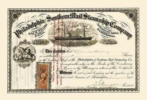 Philadelphia and Sothern Mail Steamship Company - Art Print