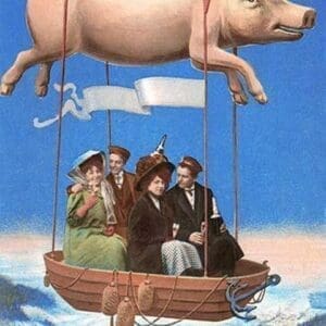 Pig Balloon Party - Art Print