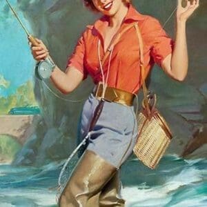 Pin-Up Fly Fishing by William Medcalf - Art Print