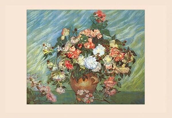 Pink and White Roses by Vincent van Gogh - Art Print