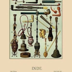 Pipes of India by Auguste Racinet - Art Print