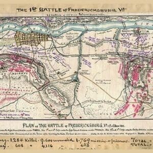 Plan of the Battle of Fredericksburg by Robert Knox Sneden - Art Print