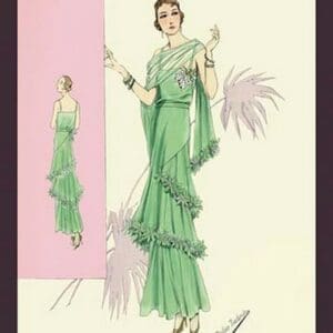 Playful Green Evening Gown by Atelier Bachroitz - Art Print