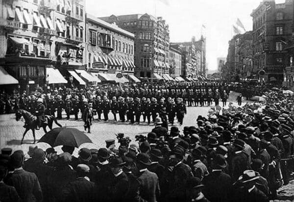 Police Parade through Streets of New York - Art Print