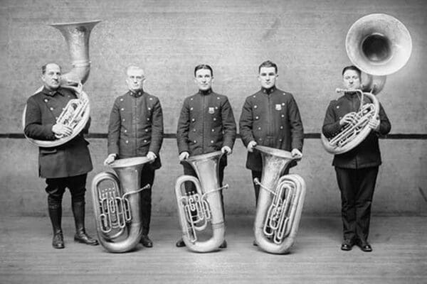 Police Tuba Quartet - Art Print