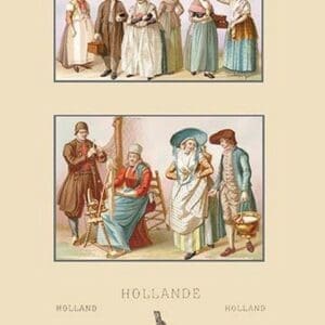 Popular Fashions of Nineteenth Century Holland by Auguste Racinet - Art Print