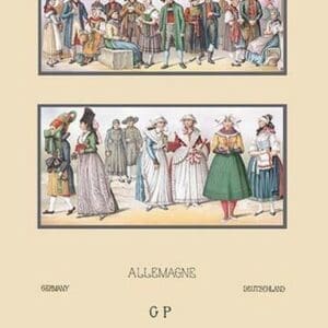 Popular Saxon and Bavarian Costumes by Auguste Racinet - Art Print