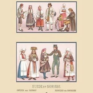 Popular Scandinavian Fashions of the Peasant Class by Auguste Racinet - Art Print