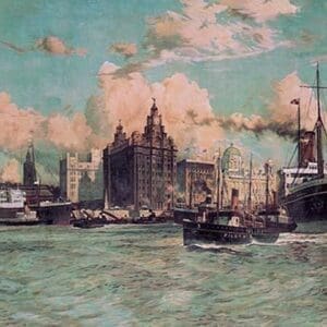 Port Traffic on the River Mersey by Charles Dixon - Art Print