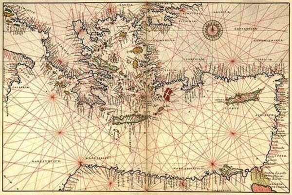 Portolan or Navigational Map of Greece