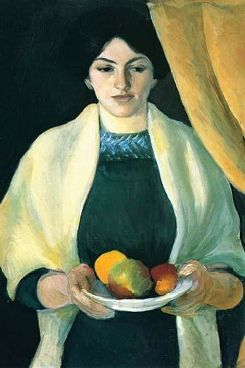 Portrait with apples (portrait of the wife of the artist) by August Macke - Art Print