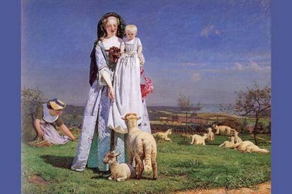 Pretty Baa Lambs by Ford Madox Brown - Art Print