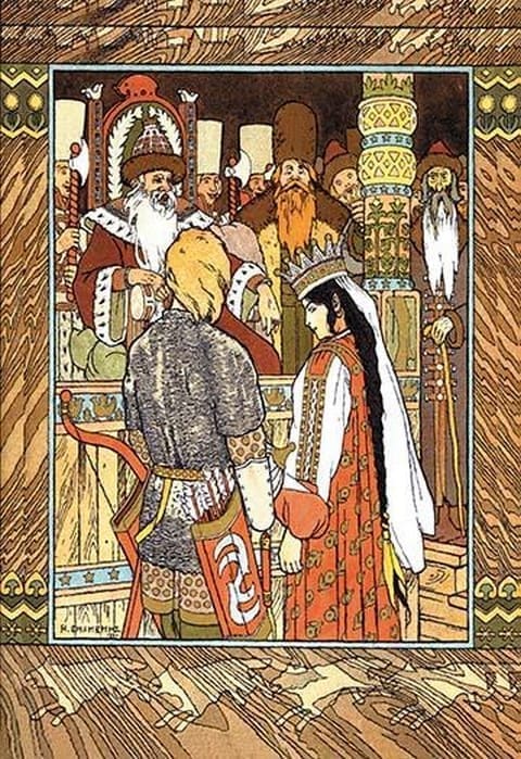 Prince and Princess by Ivan Bilibin - Art Print