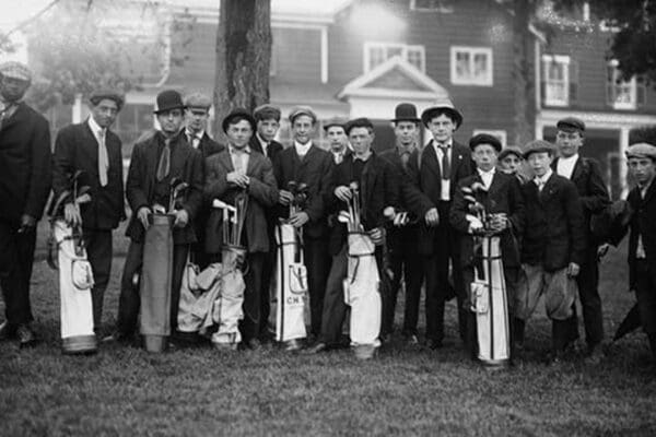 Private Golf Club Caddies at Baltusrol in New Jersey - Art Print