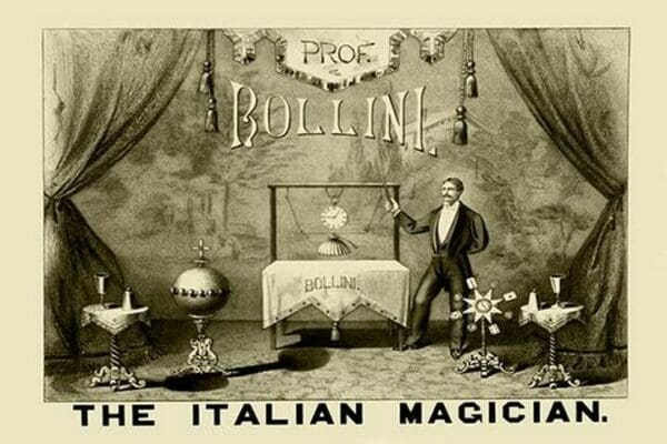 Professor Bollini; The Italian Magician by Mertopolitan Litho. - Art Print