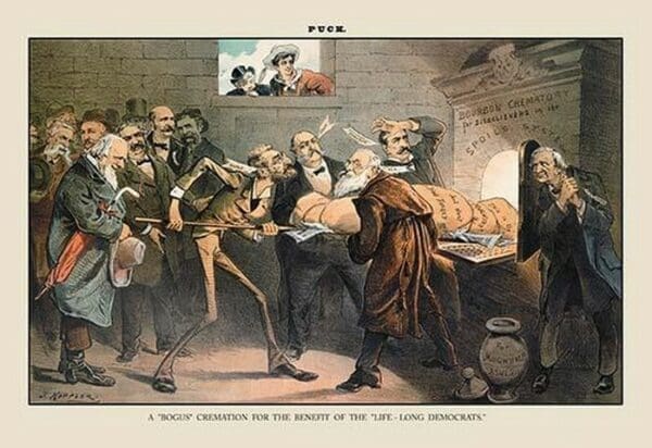 Puck Magazine: A Bogus Cremation by Joseph Keppler - Art Print