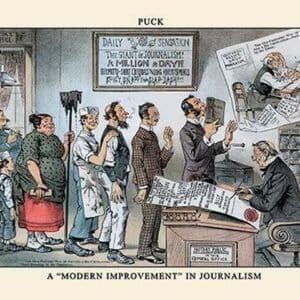 Puck Magazine: A 'Modern Improvement' in Journalism by Frederick Burr Opper - Art Print