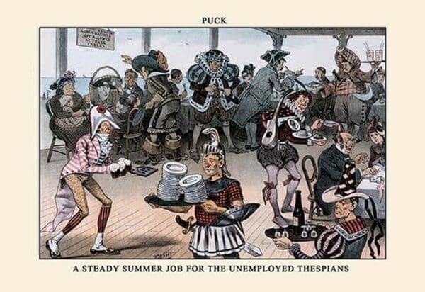 Puck Magazine: A Steady Summer Job for the Unemployed Thespians by Frederick Burr Opper - Art Print