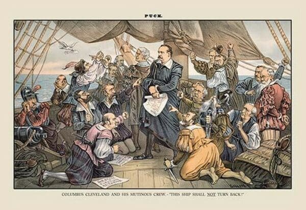 Puck Magazine: Columbus Cleveland and His Mutinous Crew by Bernhard Gillam - Art Print